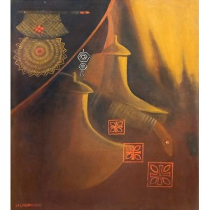 Lal Muhammad Pathan, 27 x 31 Inch, Oil on Canvas, Figurative Painting, AC-LM-013